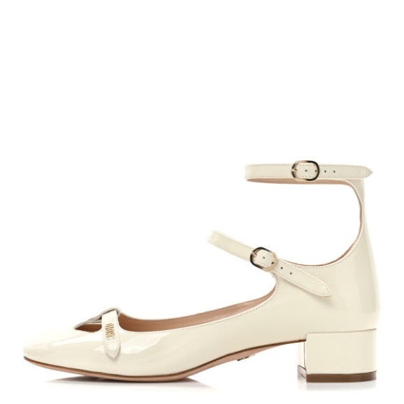 Dior Patent Calfskin Aime Ballet Flats - Off White - Picture 4 of 11